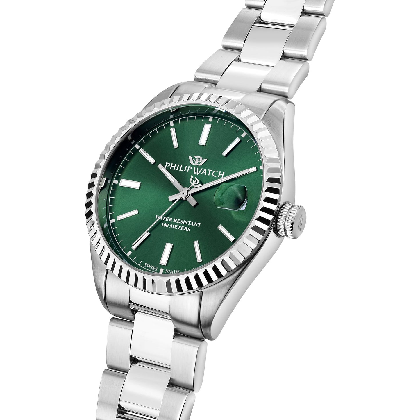 Orologio uomo Philip Watch Caribe Urban R8253597115 in acciaio con quadrante sabbia soleil e lunetta zigrinata - Alfano Gioielli