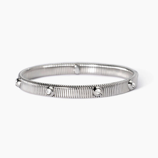 Bracciale Tubogas Rigido con Cristalli Bianchi | Cod. 831004