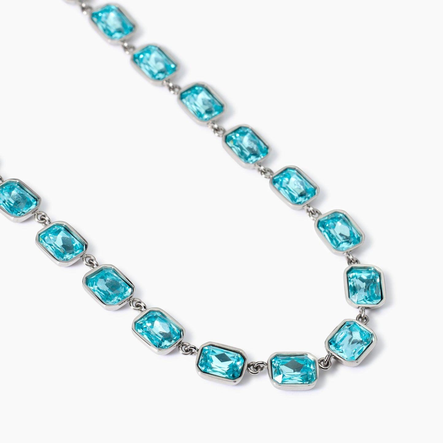 Girocollo Kidult Style 01 in Acciaio 316L con Cristalli Azzurri - 851004