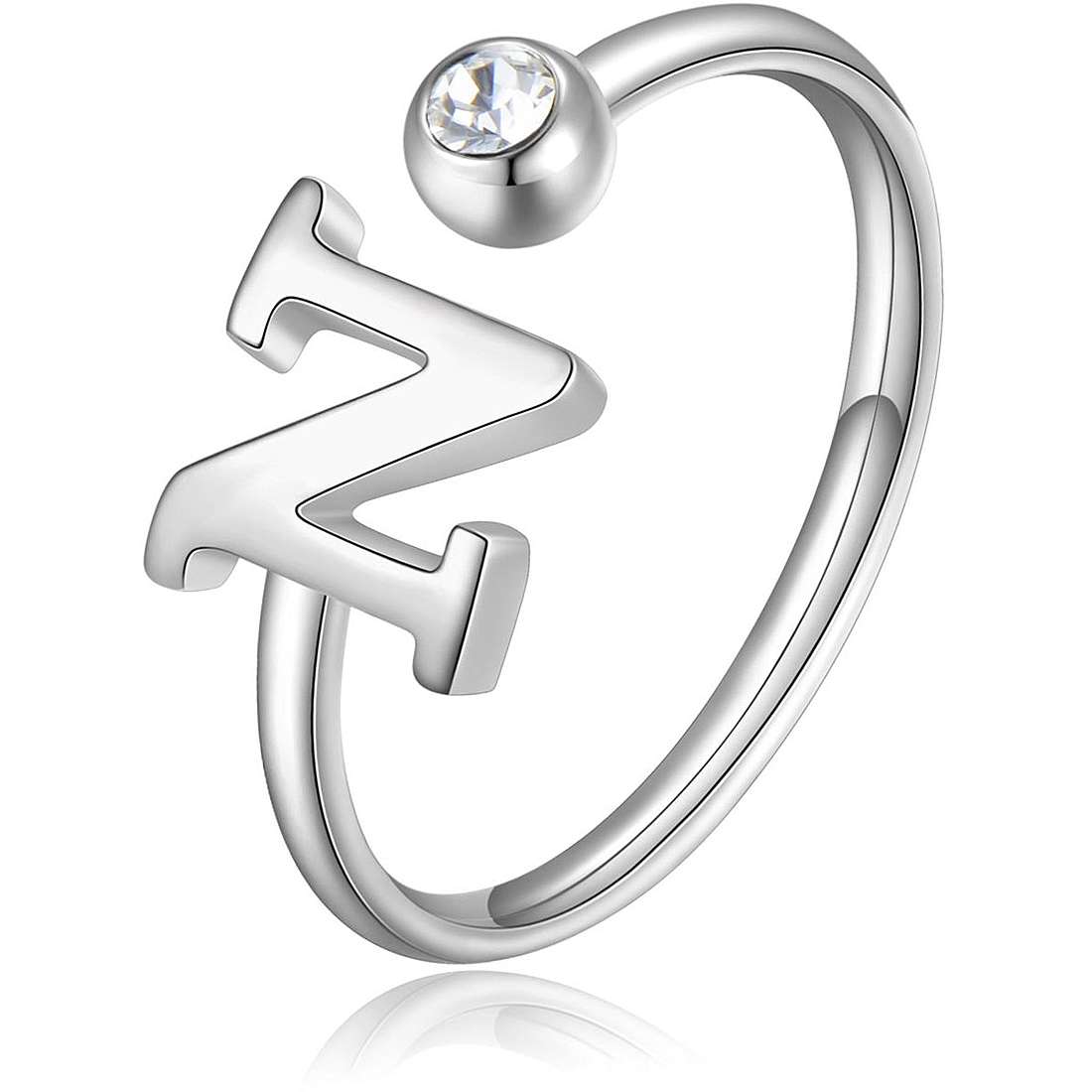 Anello Donna in Acciaio con Lettera N - S'Agapõ - SCK185