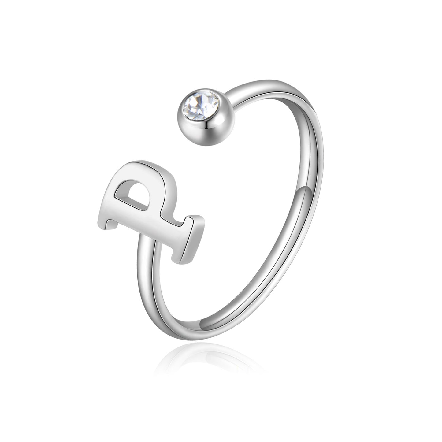 Anello Donna in Acciaio con Lettera P - S'Agapõ - SCK187