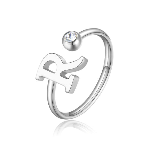 Anello Donna in Acciaio con Lettera R - S'Agapõ - SCK188
