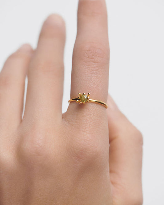 Anello Fleur PDPAOLA con Zirconi Verdi | AN01-C91-08