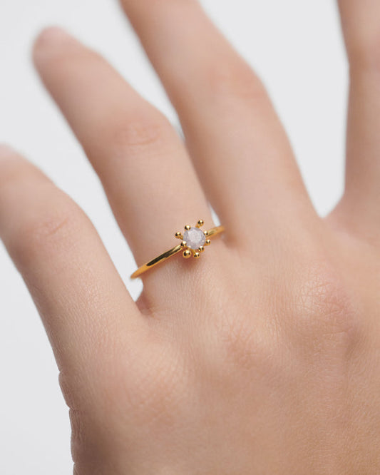 Anello Fleur con Zirconi Grigi | AN01-C93-08