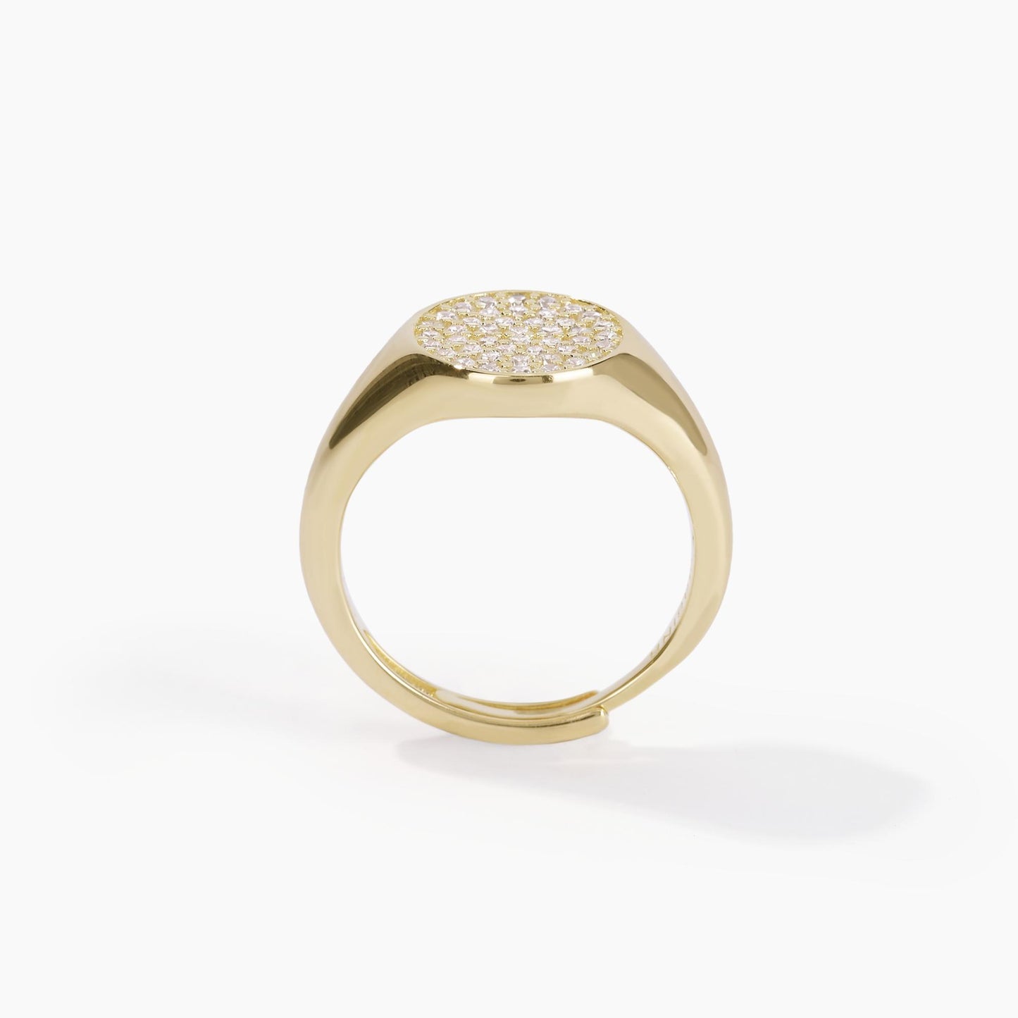Anello MABINA CHEVALIER dorato regolabile con pavé di zirconi - Codice 523204