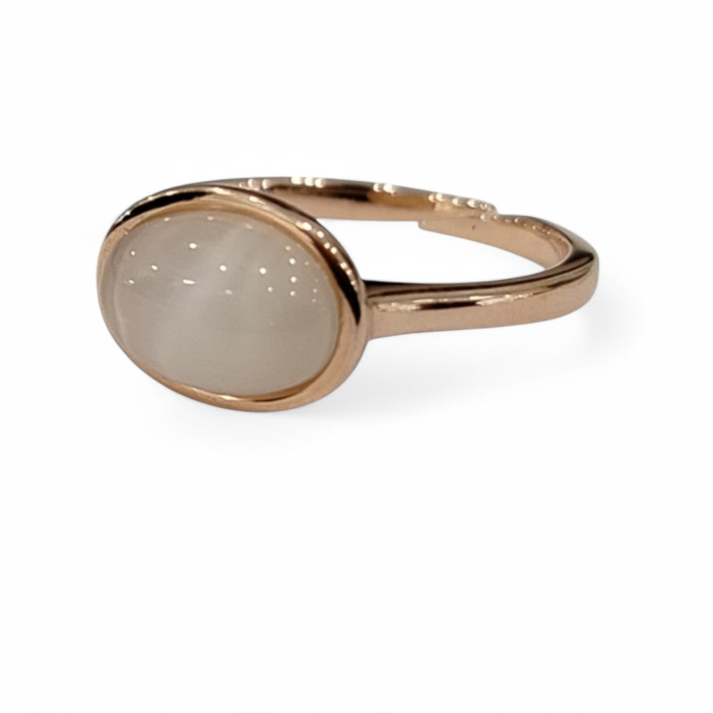 Anello Madì in argento rosa con pietra cabochon color ghiaccio – 3923015