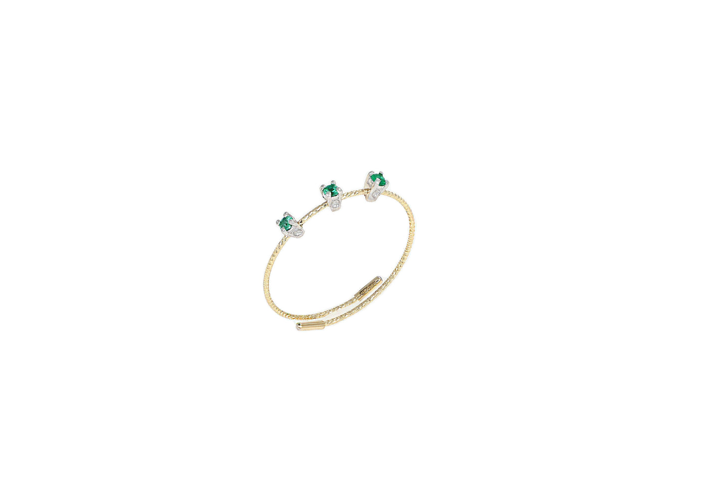 Anello MagicWire Collezione Basic - Oro Giallo 18kt e Smeraldi - SKU 456-A-GPP-01