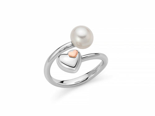 Anello Miluna Miss Italia in Argento 925 con Perla e Dettagli in Oro - 380039