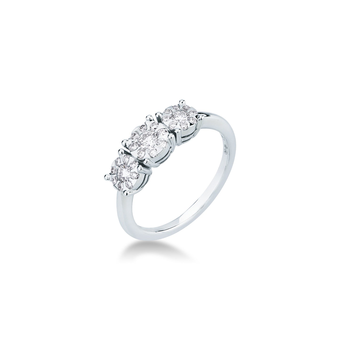 Anello Mirco Visconti in Oro Bianco 18kt con Doppi Diamanti Brillanti (AB697/20)