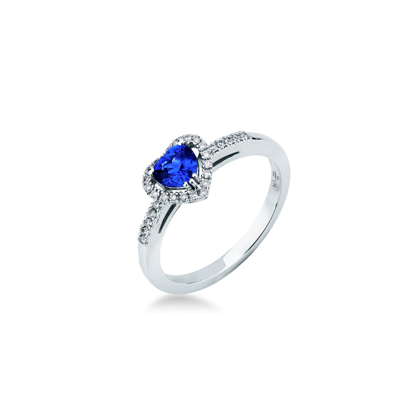 Anello Mirco Visconti in Oro Bianco 18kt con Zaffiro di Kanchana e Diamanti (ABA1050/20Z)