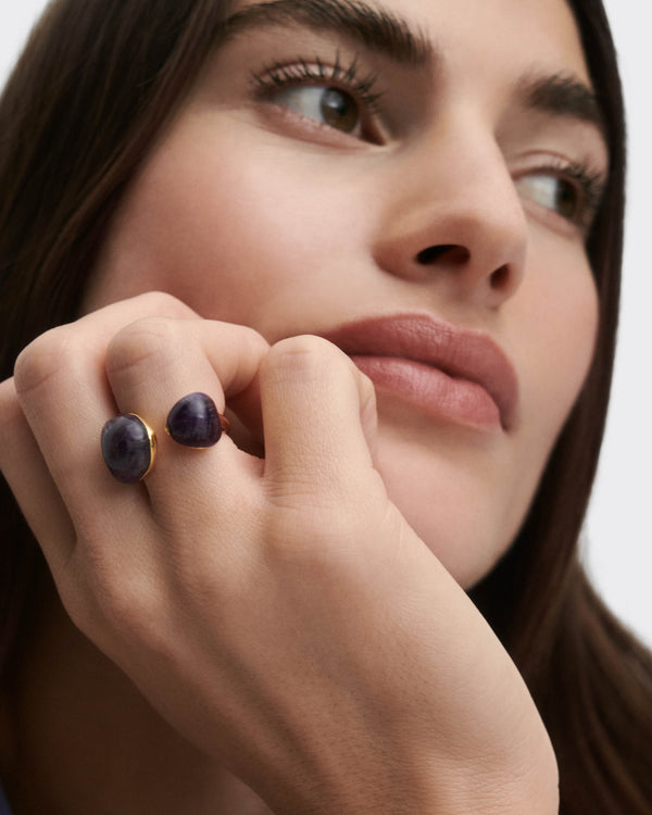 Anello PDPAOLA Gravity con Ametista in Argento Riciclato | Cod. AN01-D41-08