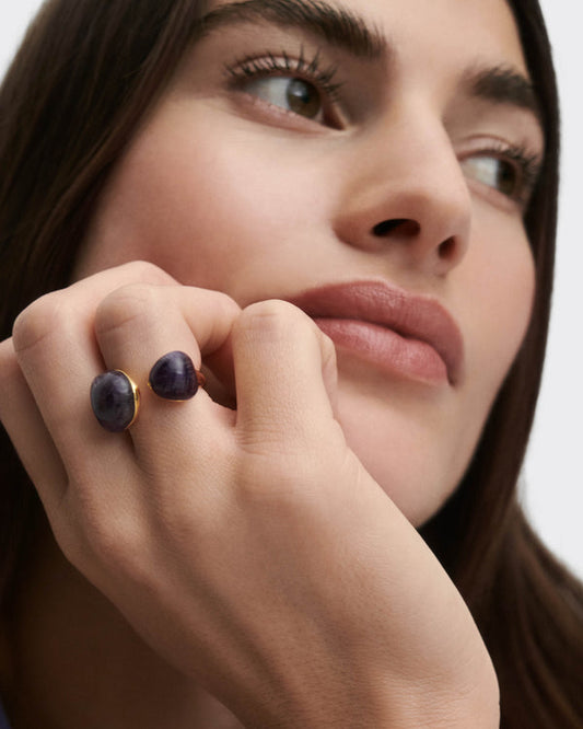 Anello PDPAOLA Gravity con Ametista in Argento Riciclato | Cod. AN01-D41-08