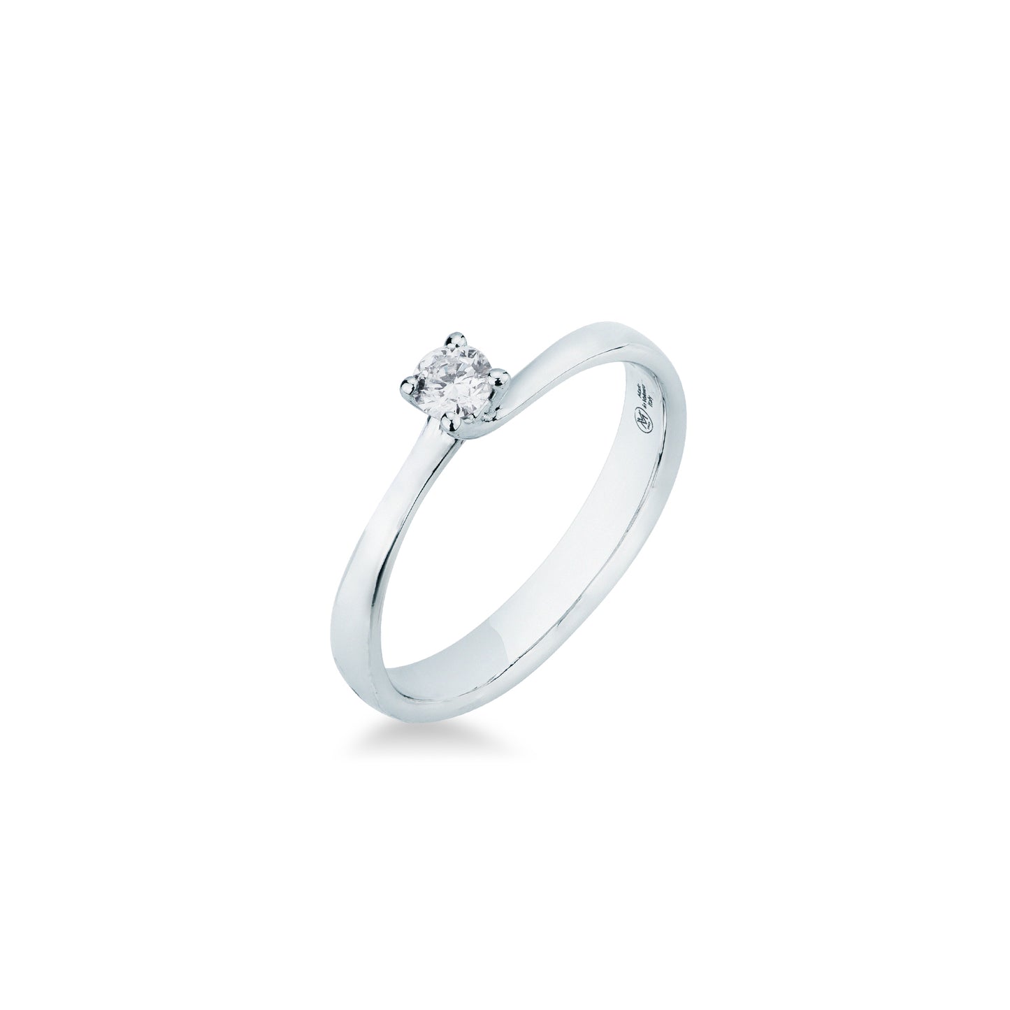 Anello Solitario Mirco Visconti in Oro Bianco 18kt con Diamante Brillante (Z 641/10)