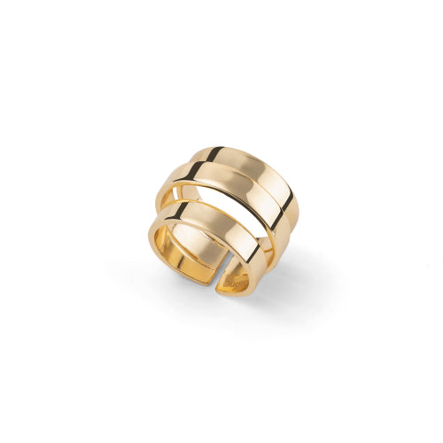 Anello Unoaerre Lux Dorato a Tre File 2665