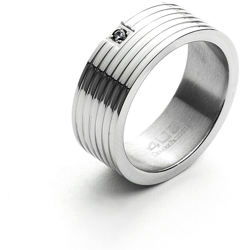 Anello Uomo 4US Cesare Paciotti in Acciaio con Zirconi Neri - 4UAN3840-20
