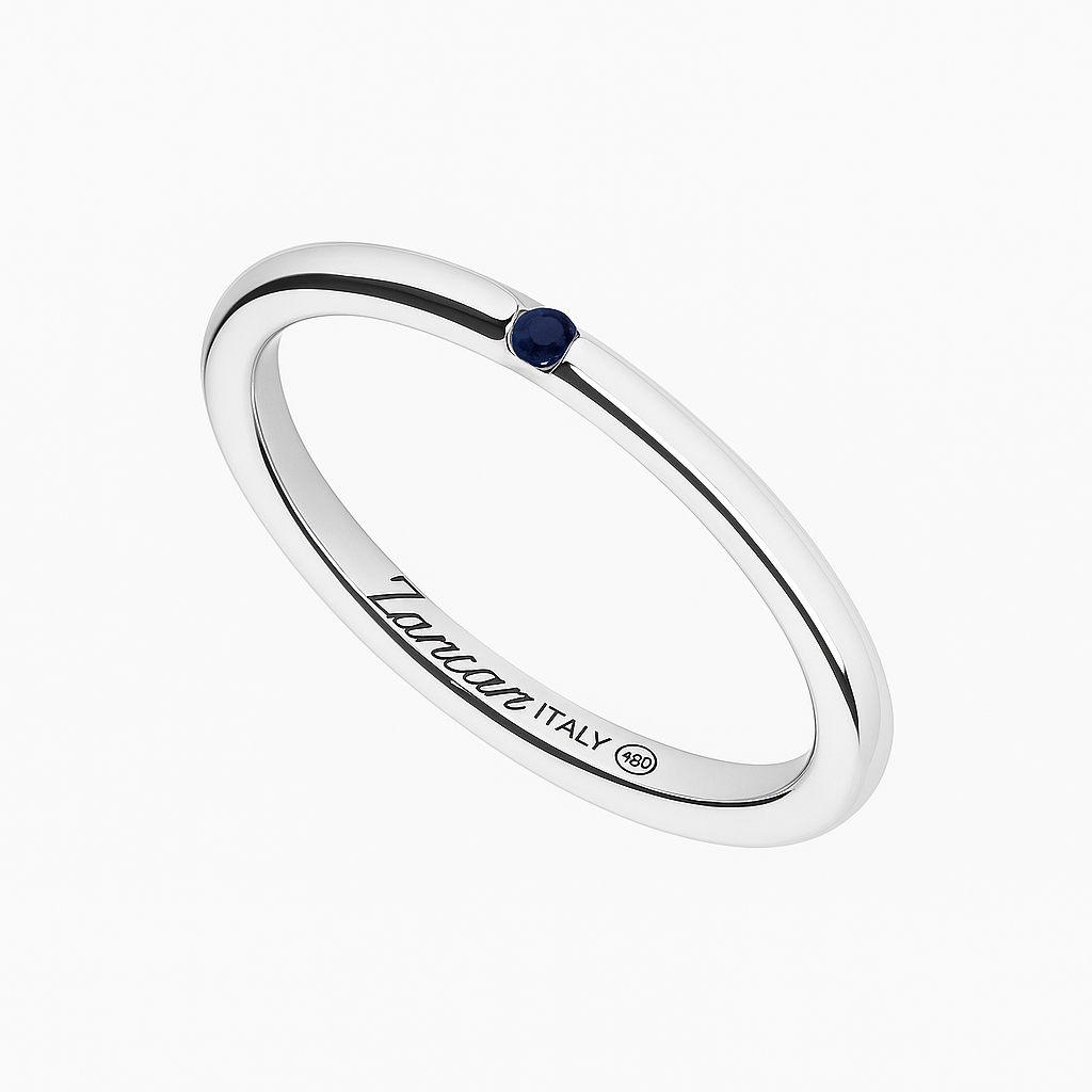 Anello Zancan Uomo in Argento con Spinello Blu ESA103-BL