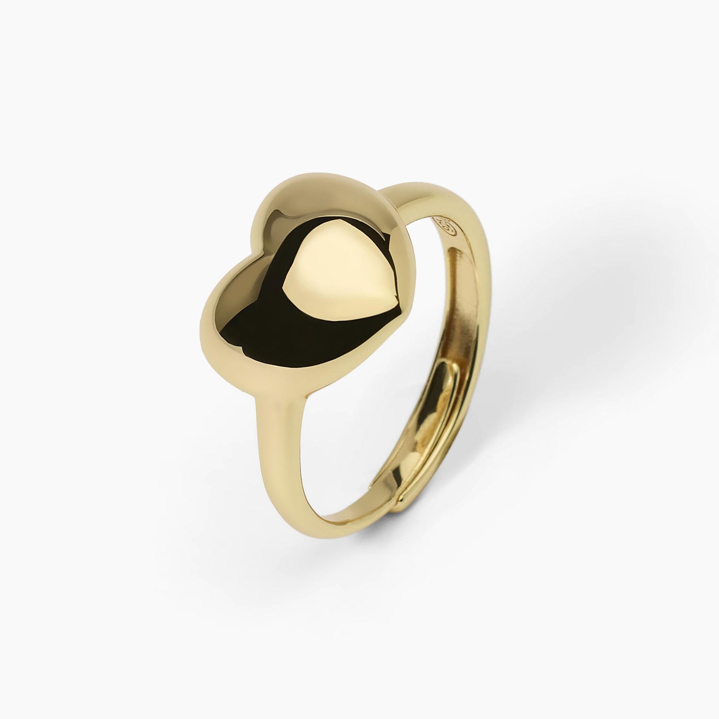 Anello chevalier con cuore in argento dorato MABINA DON'T SAY LOVE – Codice 523380