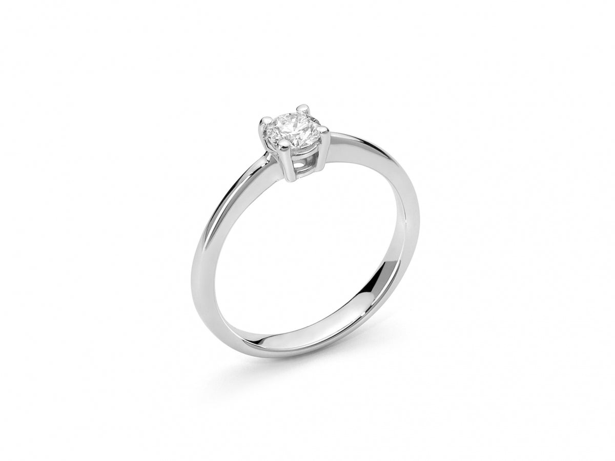 Anello solitario Miluna in oro bianco 18kt con diamante naturale 0,35 ct lid3210-025g7