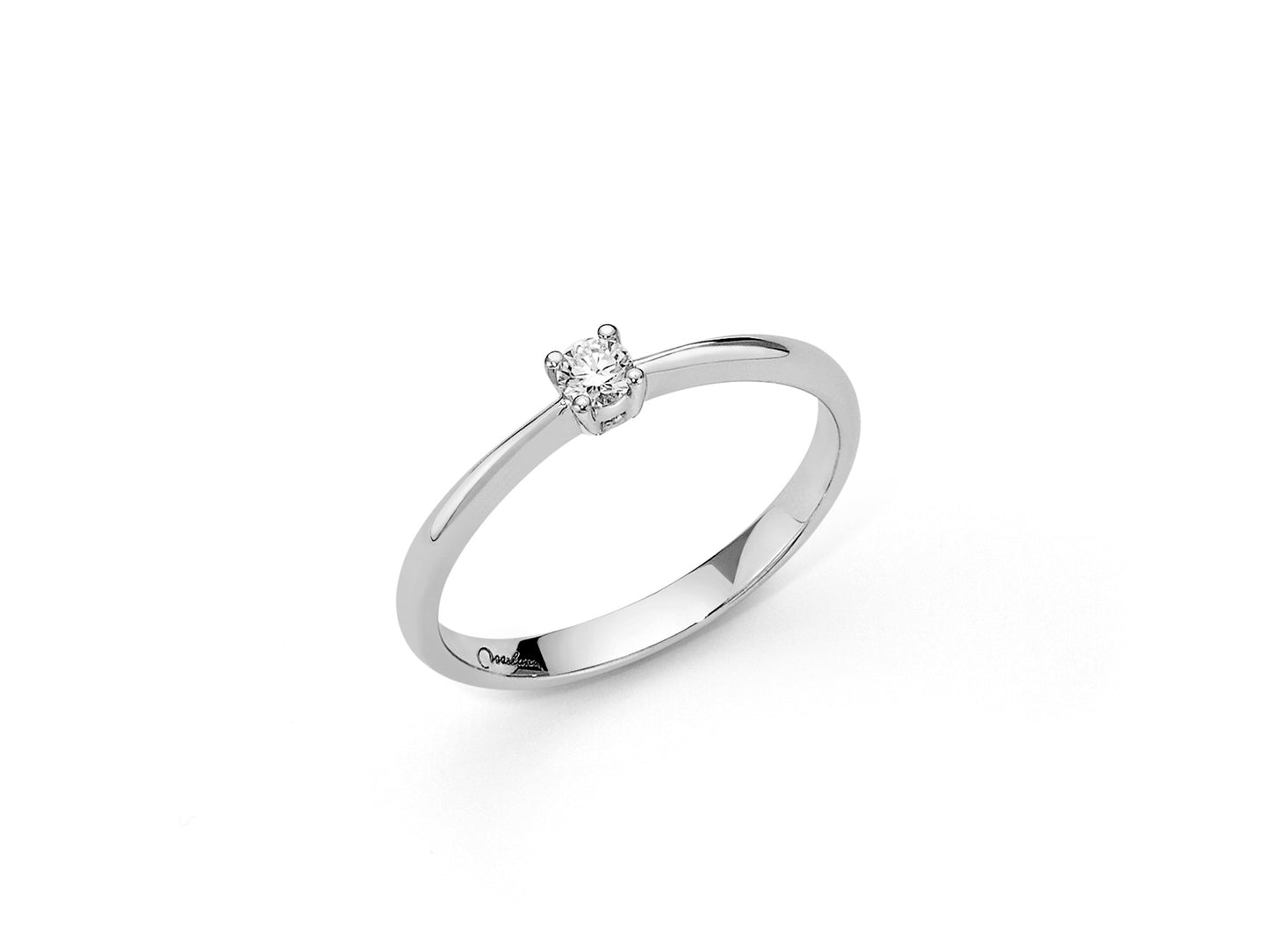 Anello solitario Miluna in oro bianco 18kt con diamante naturale 0,40 ct lid3210-040g 7V