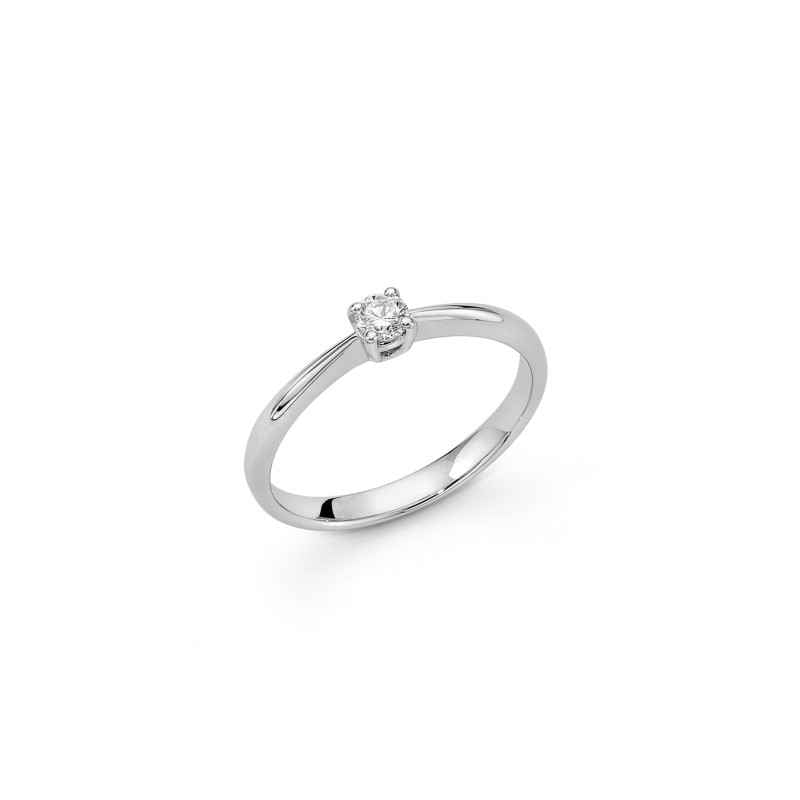 Anello solitario in oro bianco con diamante 0,18 ct Miluna LID3210-018G7