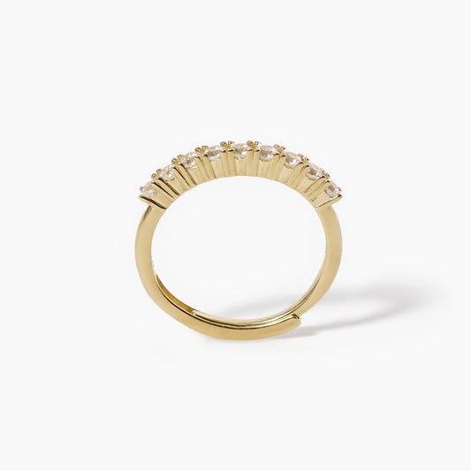 Anello veretta regolabile dorato con nove zirconi MABINA SOIRÉE - Codice 523254
