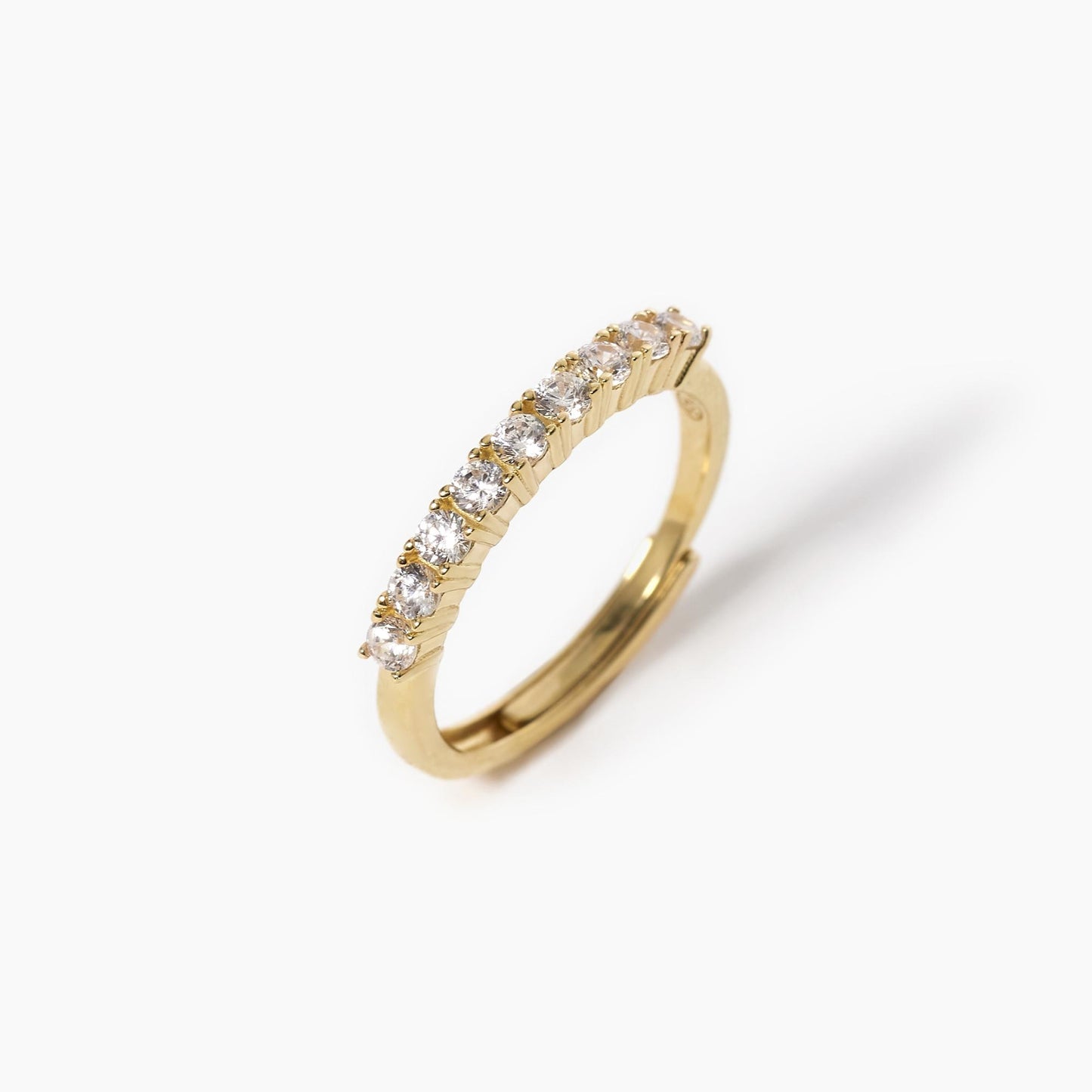 Anello veretta regolabile dorato con nove zirconi MABINA SOIRÉE - Codice 523254