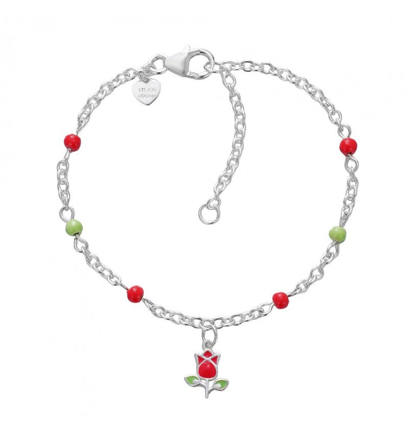 Bracciale Bambina Disney Princess in Argento con Rosa Smaltata - BS00102SL-47.CS