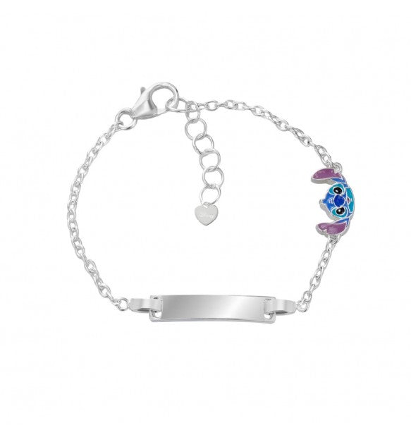 Bracciale Bambina Disney Stitch in Argento con Targa Incidibile - BS00099SL-47.CS