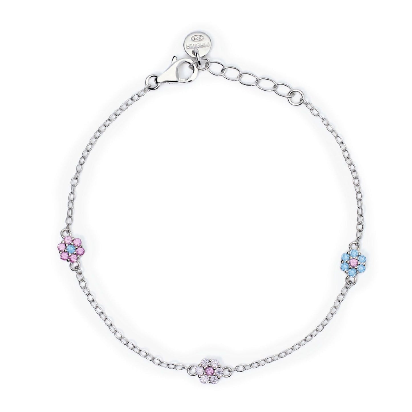 Bracciale Bambina Mabina Junior Fior Fiore in Argento Zirconi Gioielli 533876
