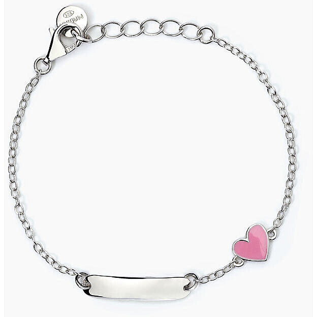 Bracciale Bambini Cuore Rosa Argento Gioiello Mabina Heart-Tag 533786