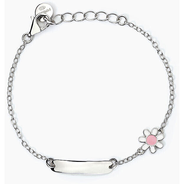 Bracciale Bambini Fiore Rosa e Targhetta in Argento Gioiello Mabina Daisy 533797