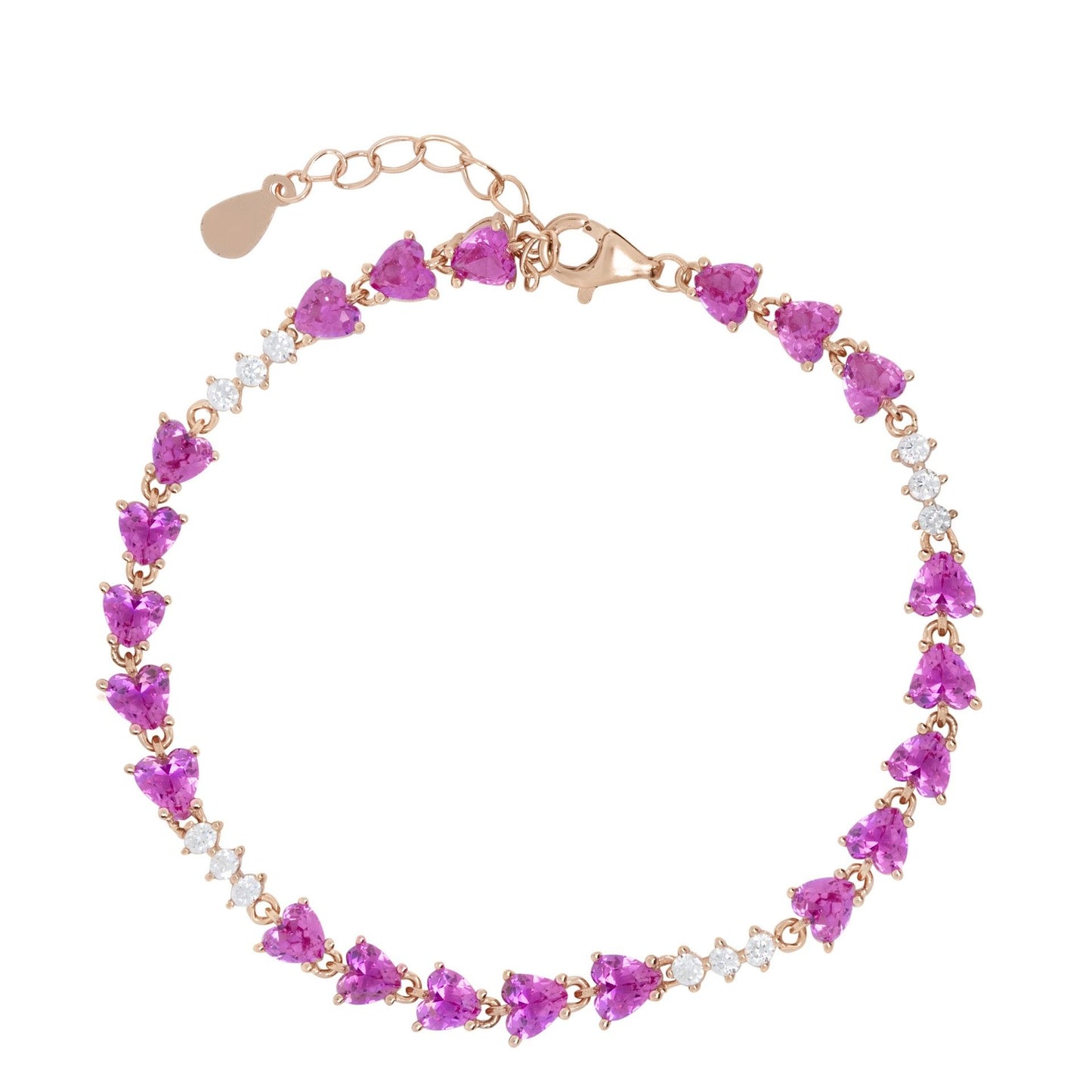 Bracciale Chimiama Gioielli in Argento 925 con PVD Oro Rosa e Zirconi Cuore | Cod. 120355