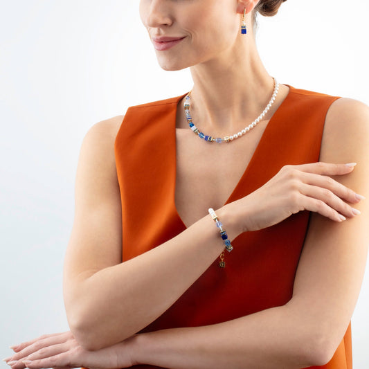 Bracciale Coeur De Lion GeoCUBE® Precious Fusion Pearls Blu | Cod. 5086300716