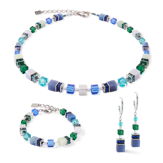 Bracciale Coeur De Lion GeoCUBE® Precious Statement Argento-Ocean | Cod. 3039300705