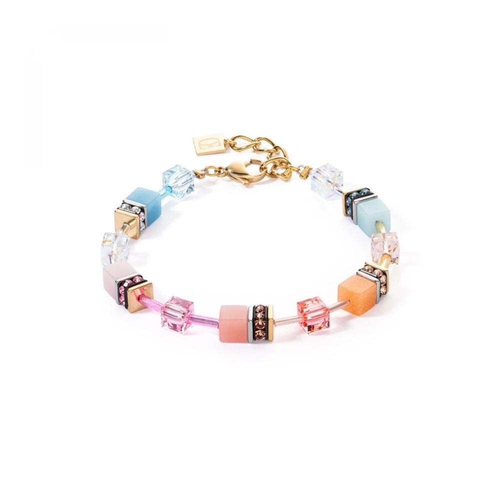 Bracciale Coeur de Lion Geo-Cube - Blu, Arancio e Oro 002838/30-2028