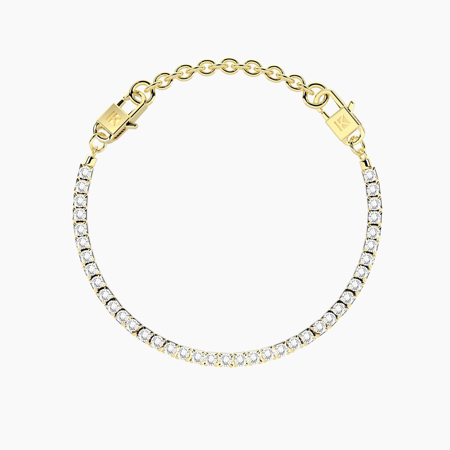 Bracciale Componibile Kidult - Acciaio Dorato, Cristalli Bianchi e "Comfort Fit" 732388