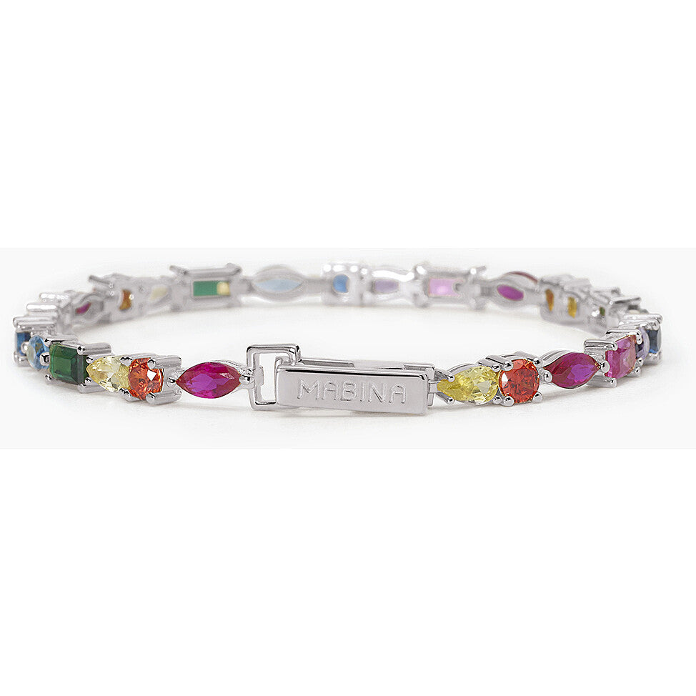 Bracciale Donna Gioielli Mabina 533745-S in Argento con Zirconi Multicolor