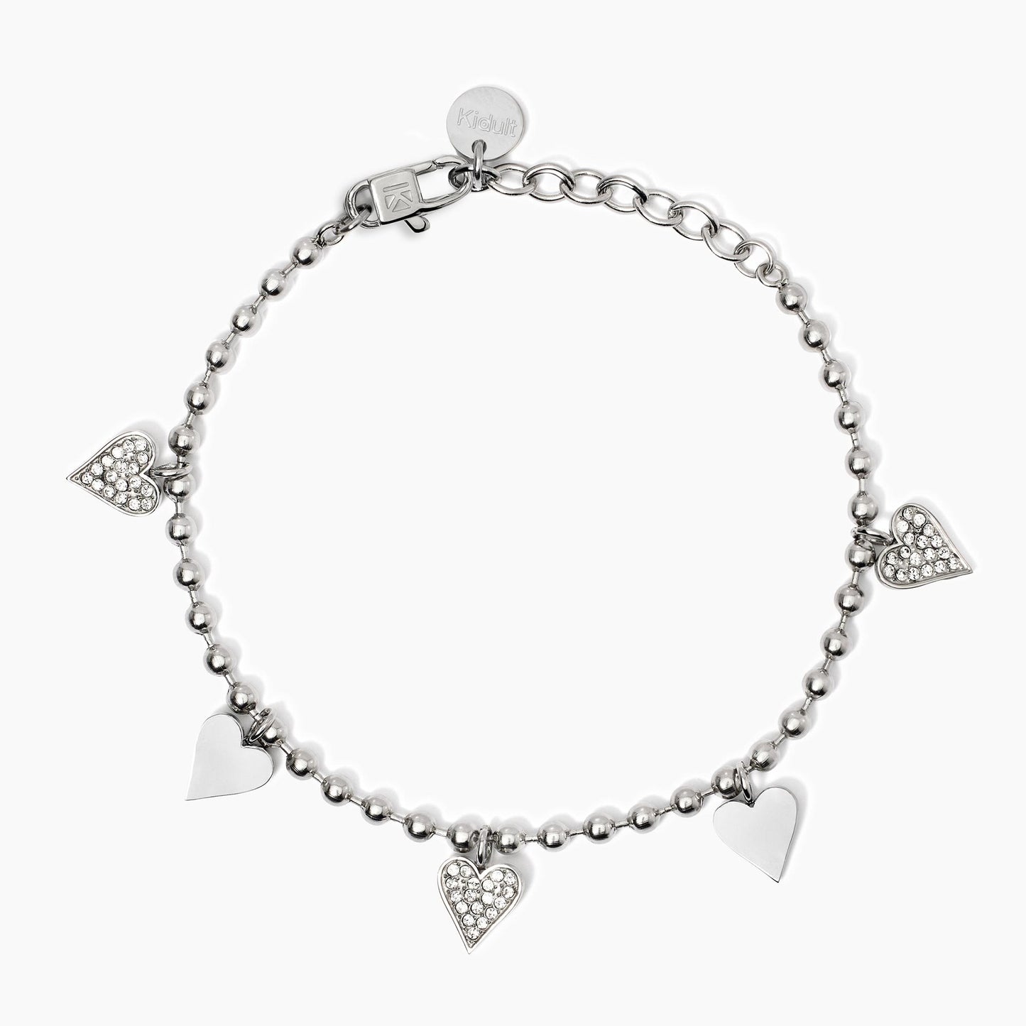 Bracciale Donna Kidult Style 18 con Cuori e Cristalli in Acciaio - 831055