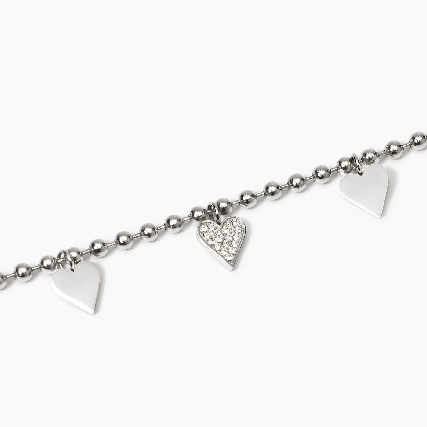 Bracciale Donna Kidult Style 18 con Cuori e Cristalli in Acciaio - 831055
