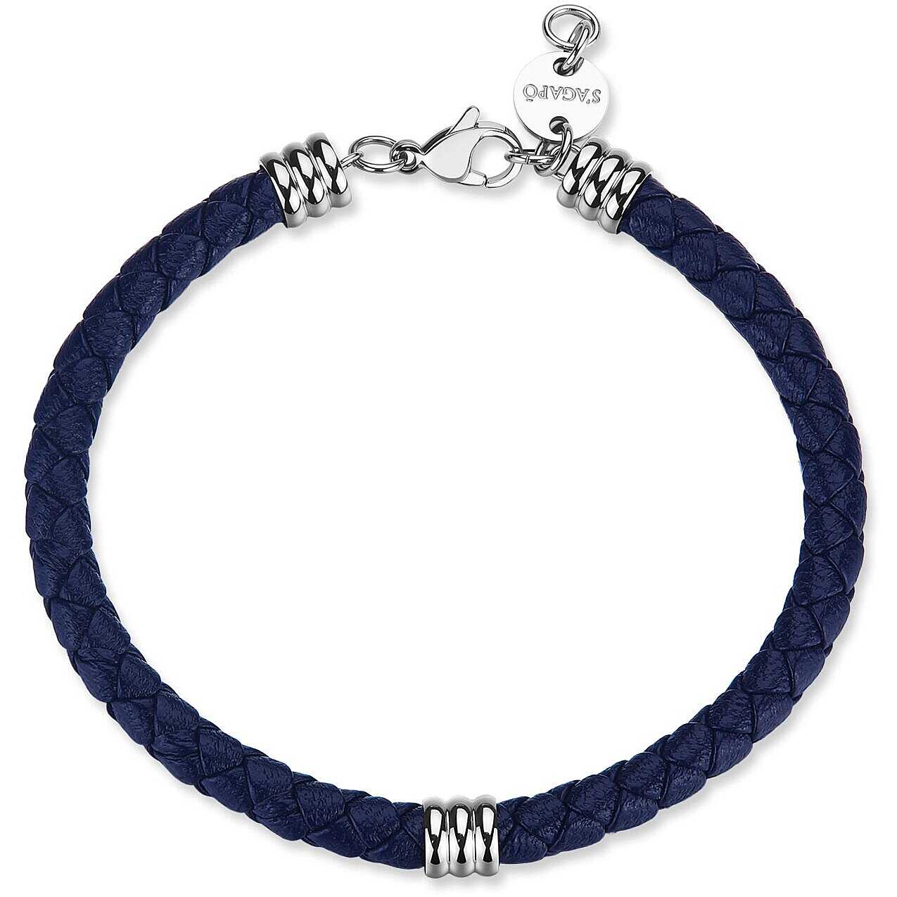 Bracciale Donna S'agapò Nomad in Acciaio e Pelle Blu – SNO13