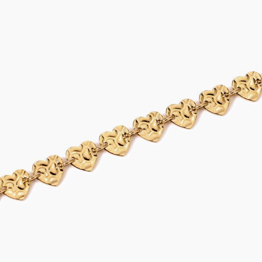 Bracciale Dorato Regolabile con Cuori Martellati | Cod. 831009 2