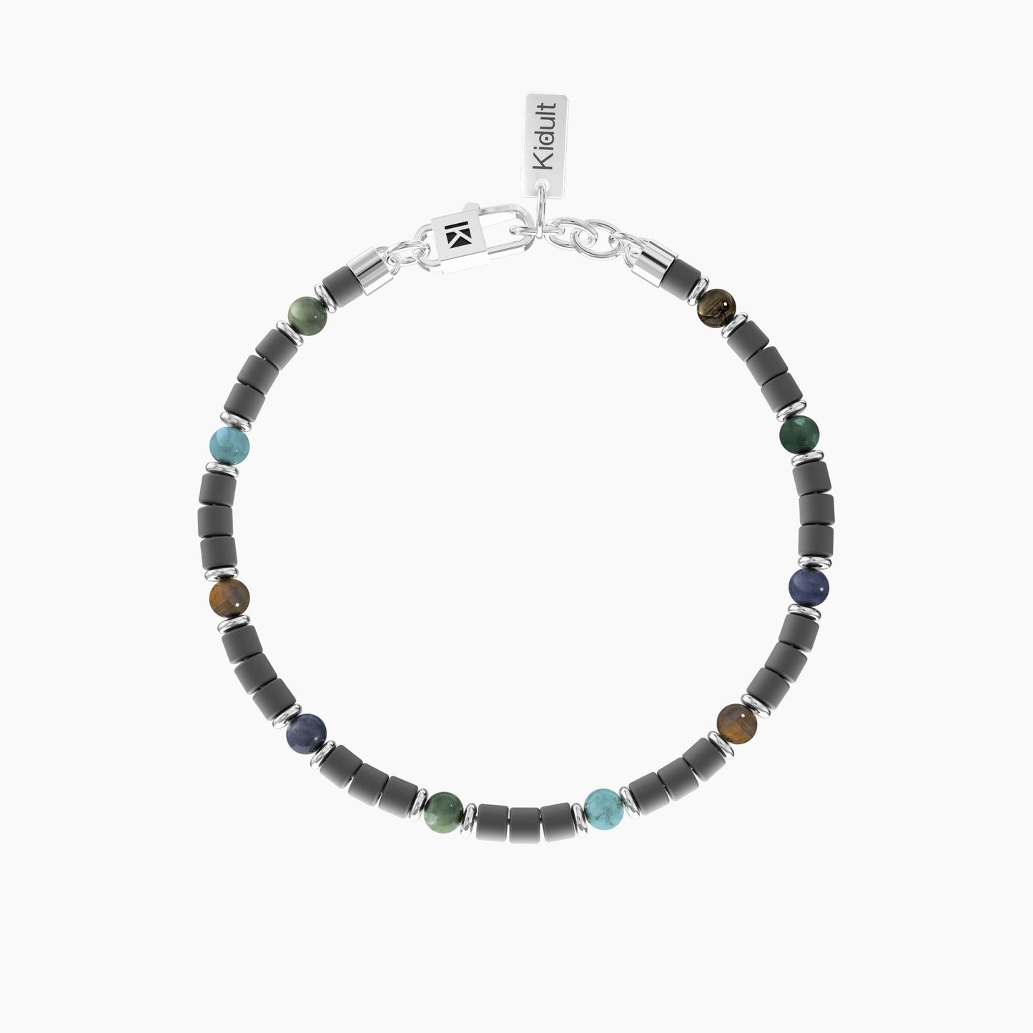 Bracciale rigido Kidult in acciaio silver con ciondolo tondo e incisione smaltata dedicata all'amicizia - Alfano Gioielli Gioielleria Palermo.