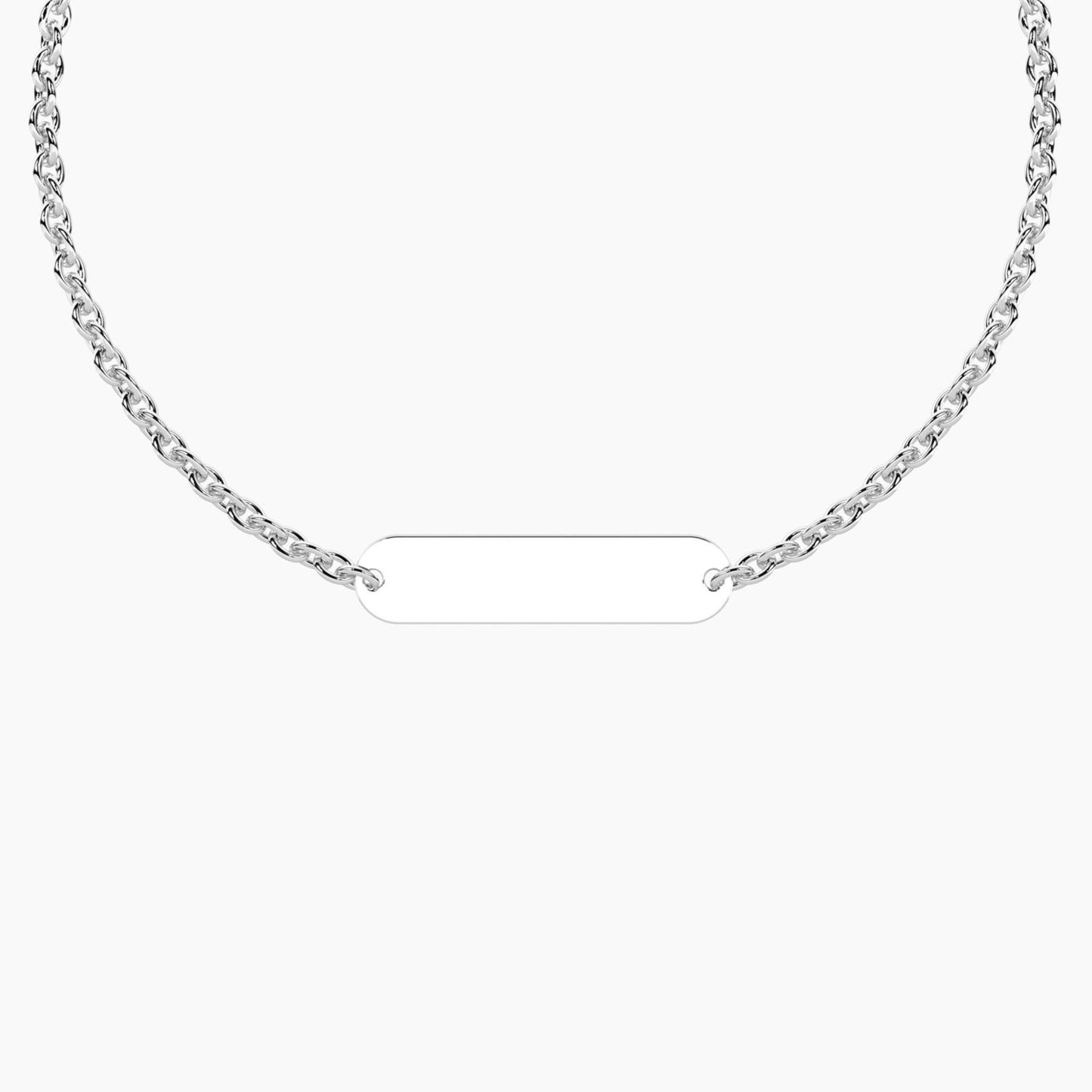 Bracciale rigido Kidult in acciaio con ciondolo rotondo simbolo infinito e cristallo.