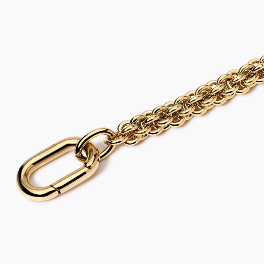 Bracciale Kidult Style 06 in Acciaio 316L PVD Oro con Catena Intrecciata - 831031 2