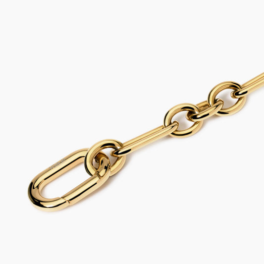 Bracciale Kidult Style 06 in Acciaio 316L PVD Oro con Maglie Alternate - 831036 3