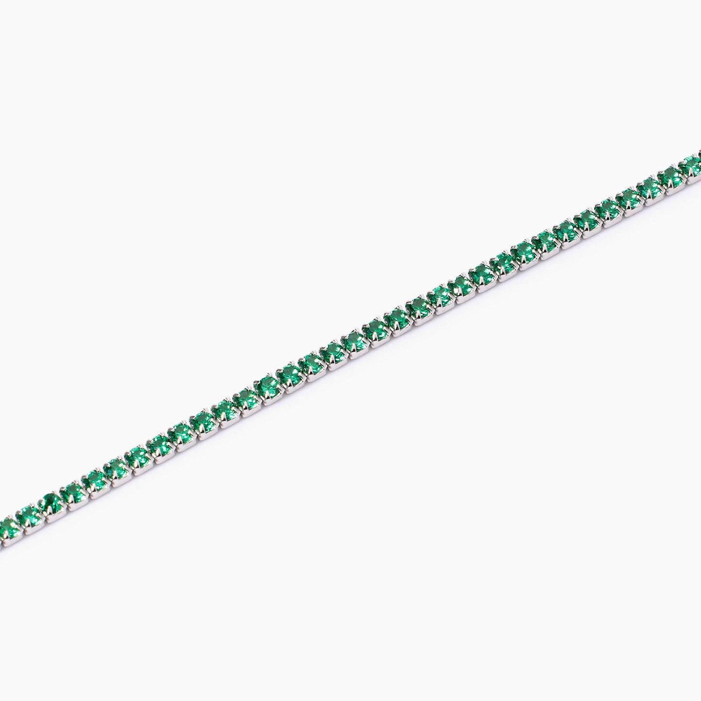 Bracciale MABINA Mini Tennis in argento con smeraldi sintetici - Codice 533959
