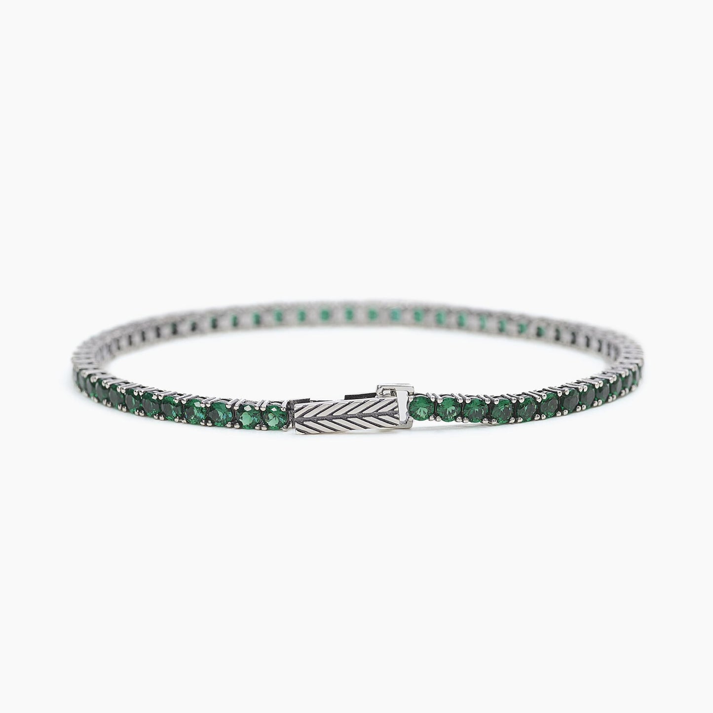 Bracciale MABINA Tennis Club Uomo in argento con smeraldi sintetici - Codice 533579-S