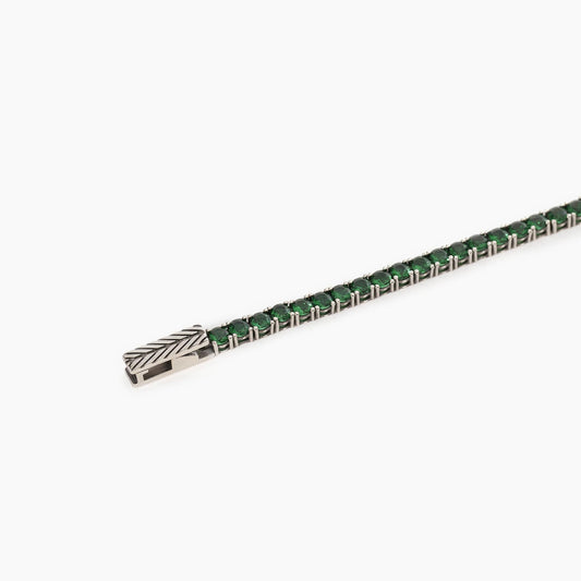 Bracciale MABINA Tennis Club Uomo in argento con smeraldi sintetici - Codice 533579-S
