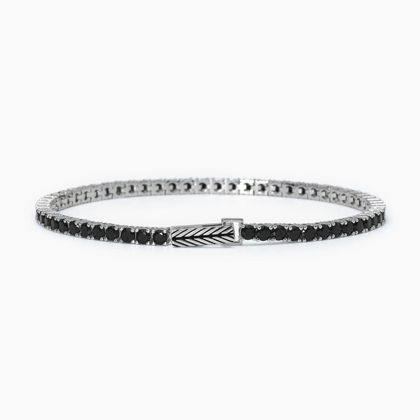 Bracciale MABINA Tennis Club in argento con zirconi neri - Codice 533694-S