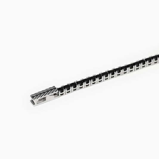 Bracciale MABINA Tennis Club in argento con zirconi neri - Codice 533694-S